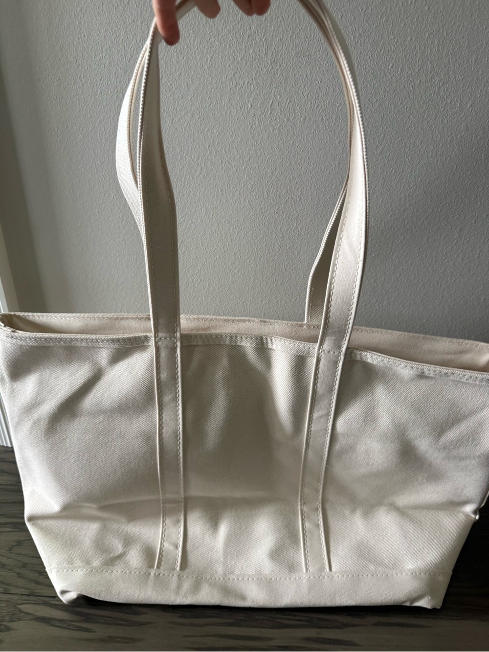 L.L. Bean Cream Canvas Shoulder Tote
